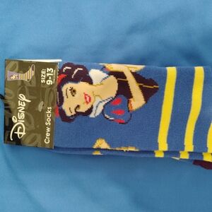 Disney Blue and Yellow Snow White Crew Socks